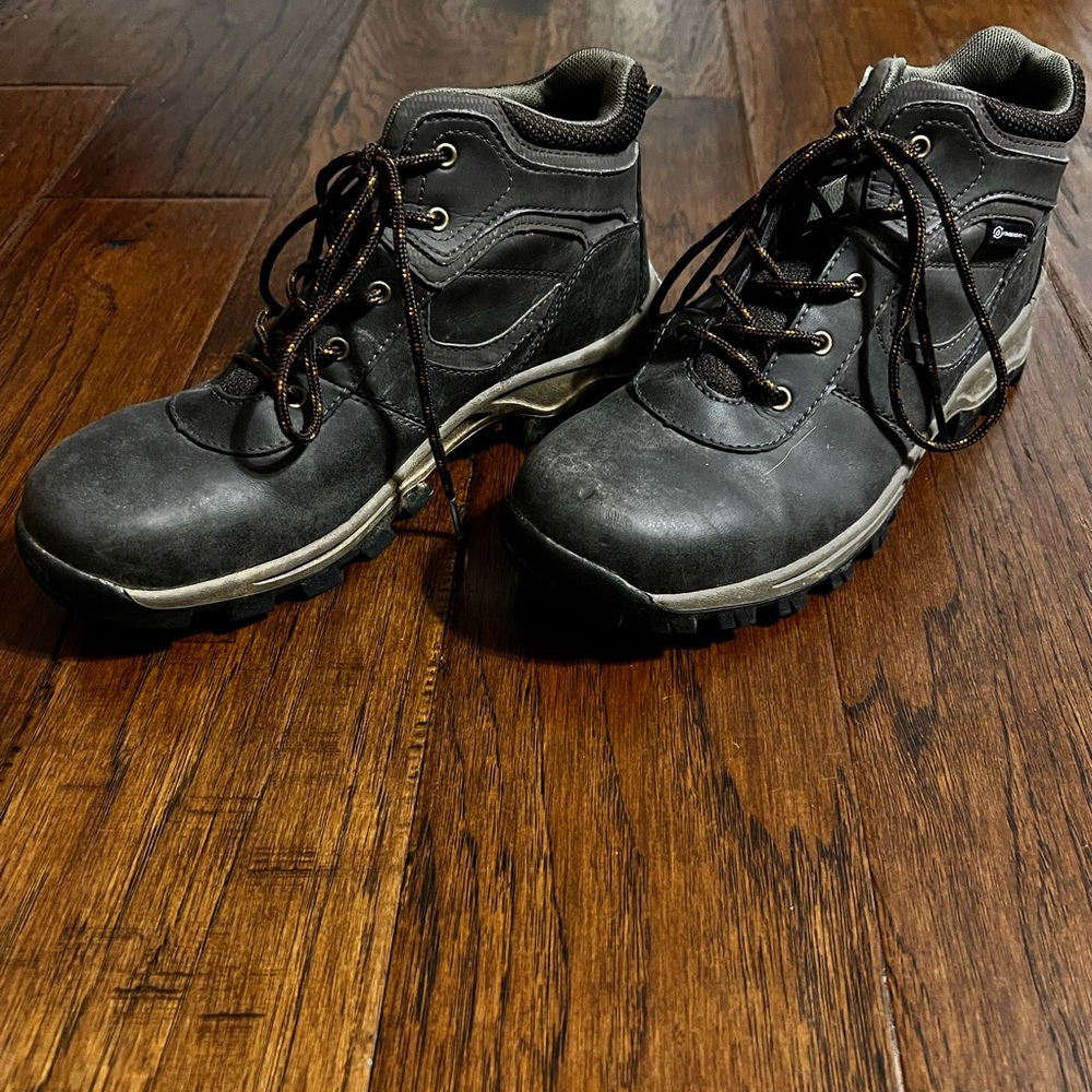 Timberland hiking boots.